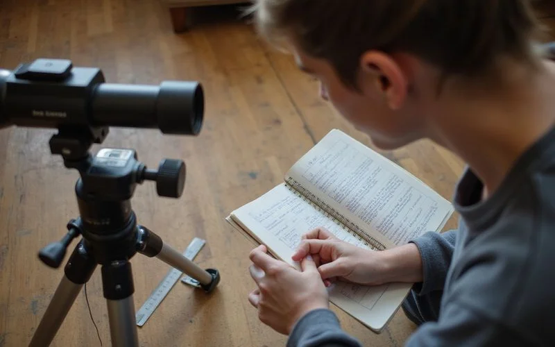 Field notes and elevation readings compared against a written scope