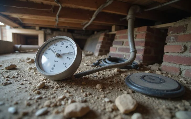 Humidity gauge reading in an encapsulated crawl space