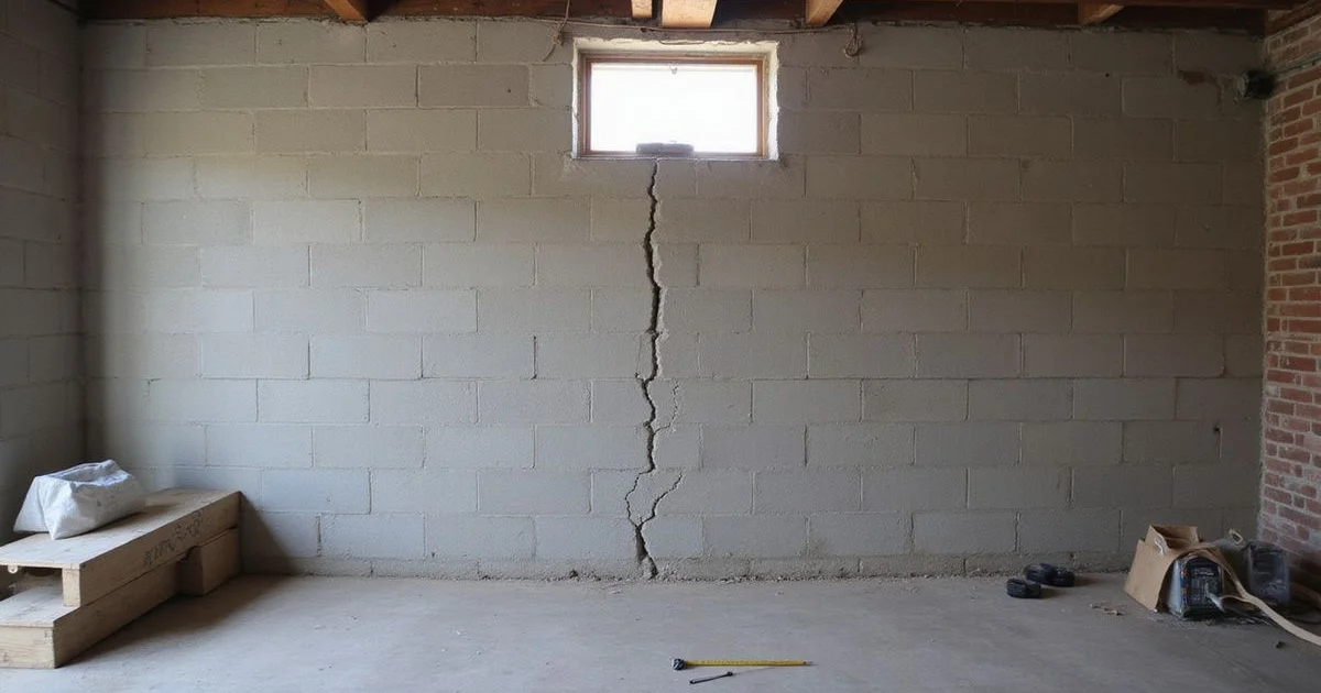 Comparison of vertical and horizontal cracks on a basement wall