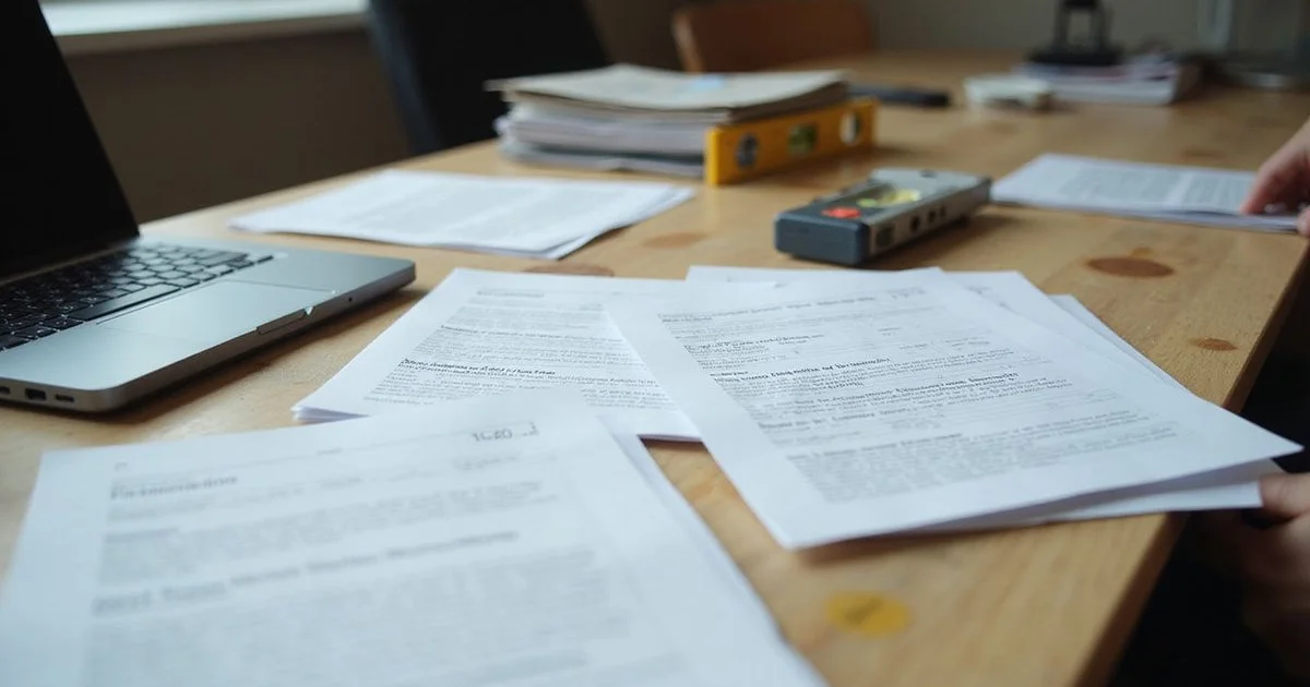 Desk with printed foundation guidance drafts and source documents in a Nashville office