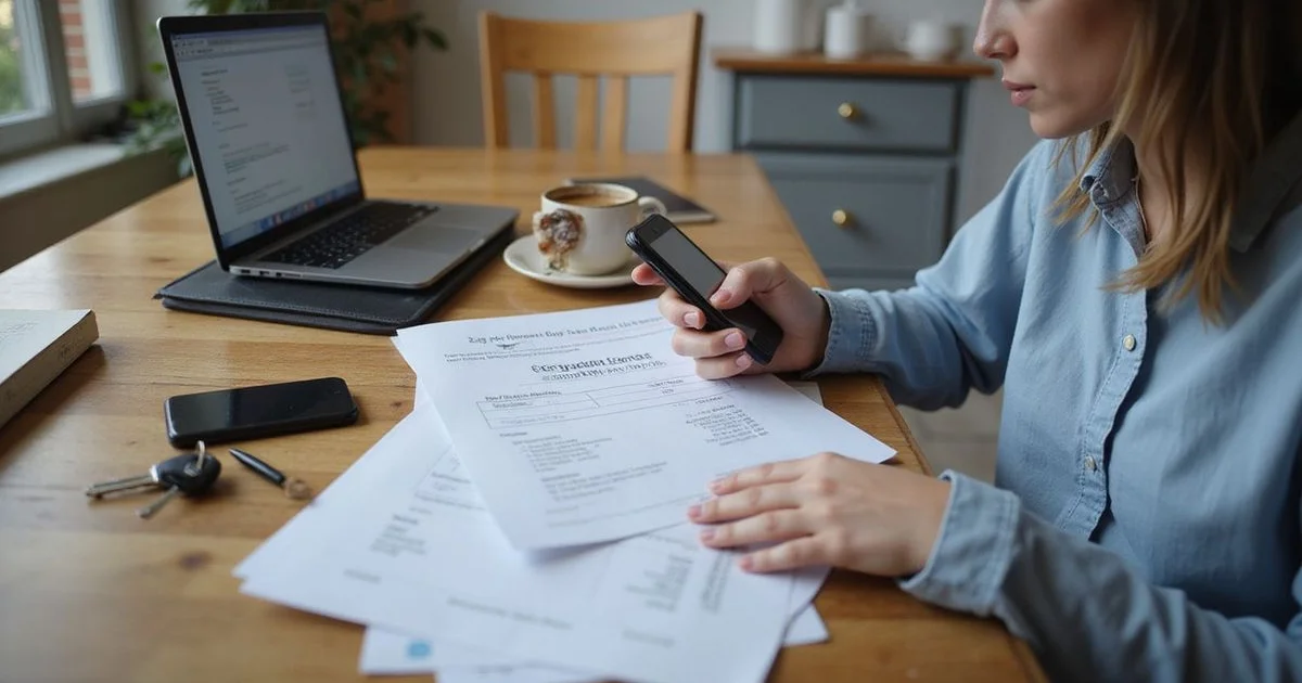 Person checking a contractor license lookup on a laptop at home