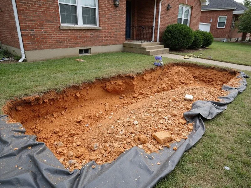 Backfilled and restored excavation after underpinning
