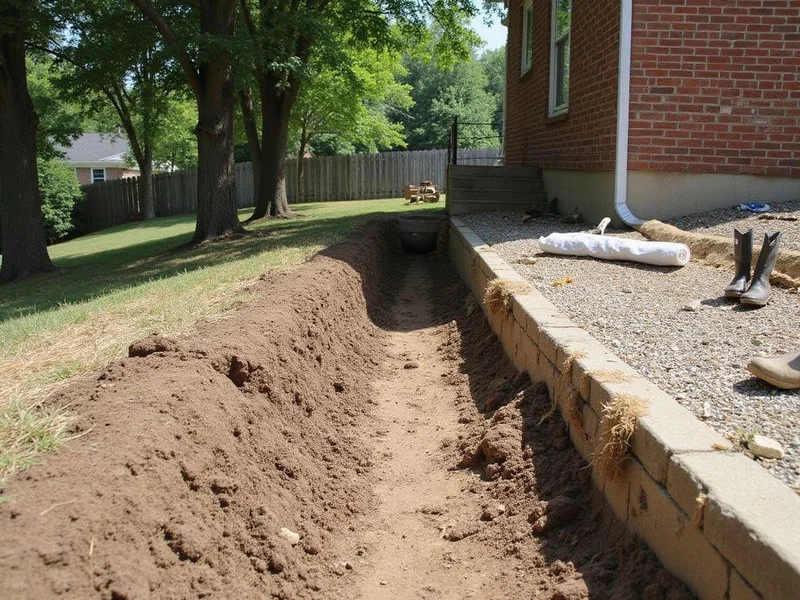 Regraded soil sloping away from a foundation wall after correction