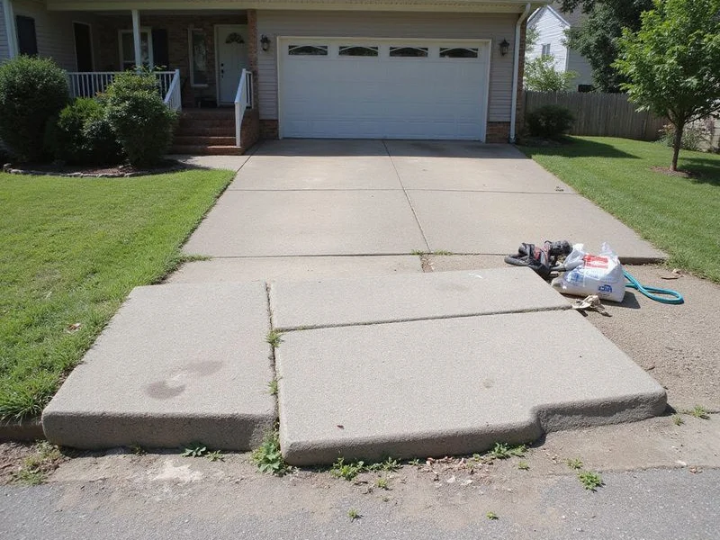 Trip hazard between two unevenly settled sidewalk sections