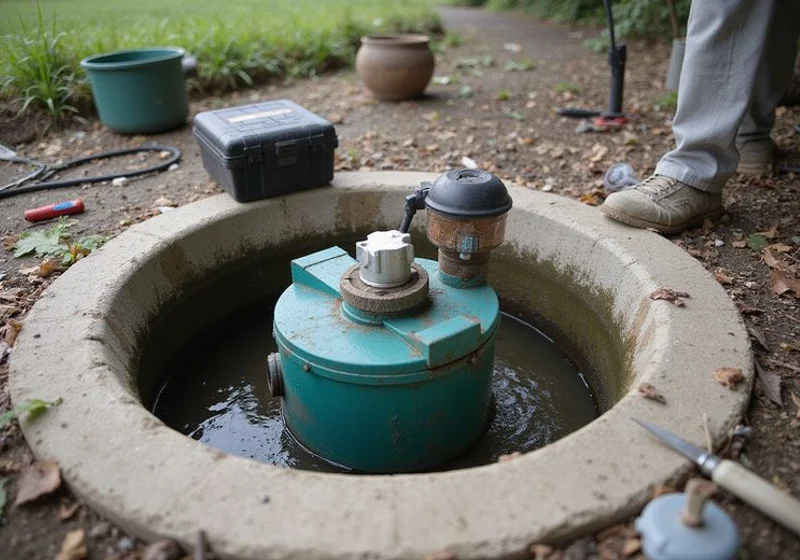 New pump, cleaned basin, check valve, rigid discharge, and backup