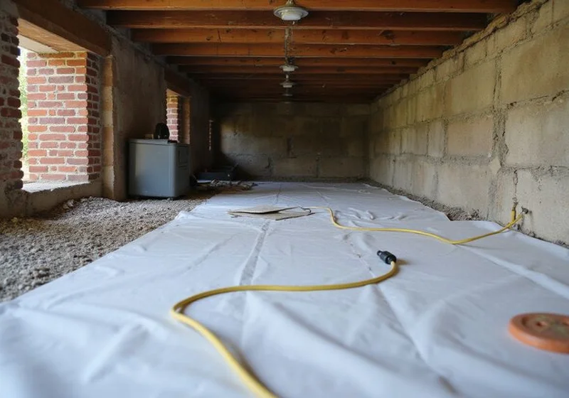 Same crawl space after encapsulation with sealed liner and dehumidification