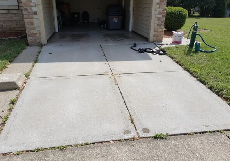 Same walkway lifted flush after foam injection